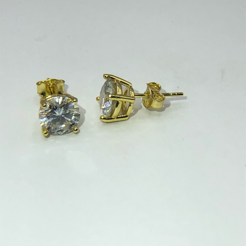 4 tcw D, VVS1 Moissanite Stud Earrings - Picture 9 of 16
